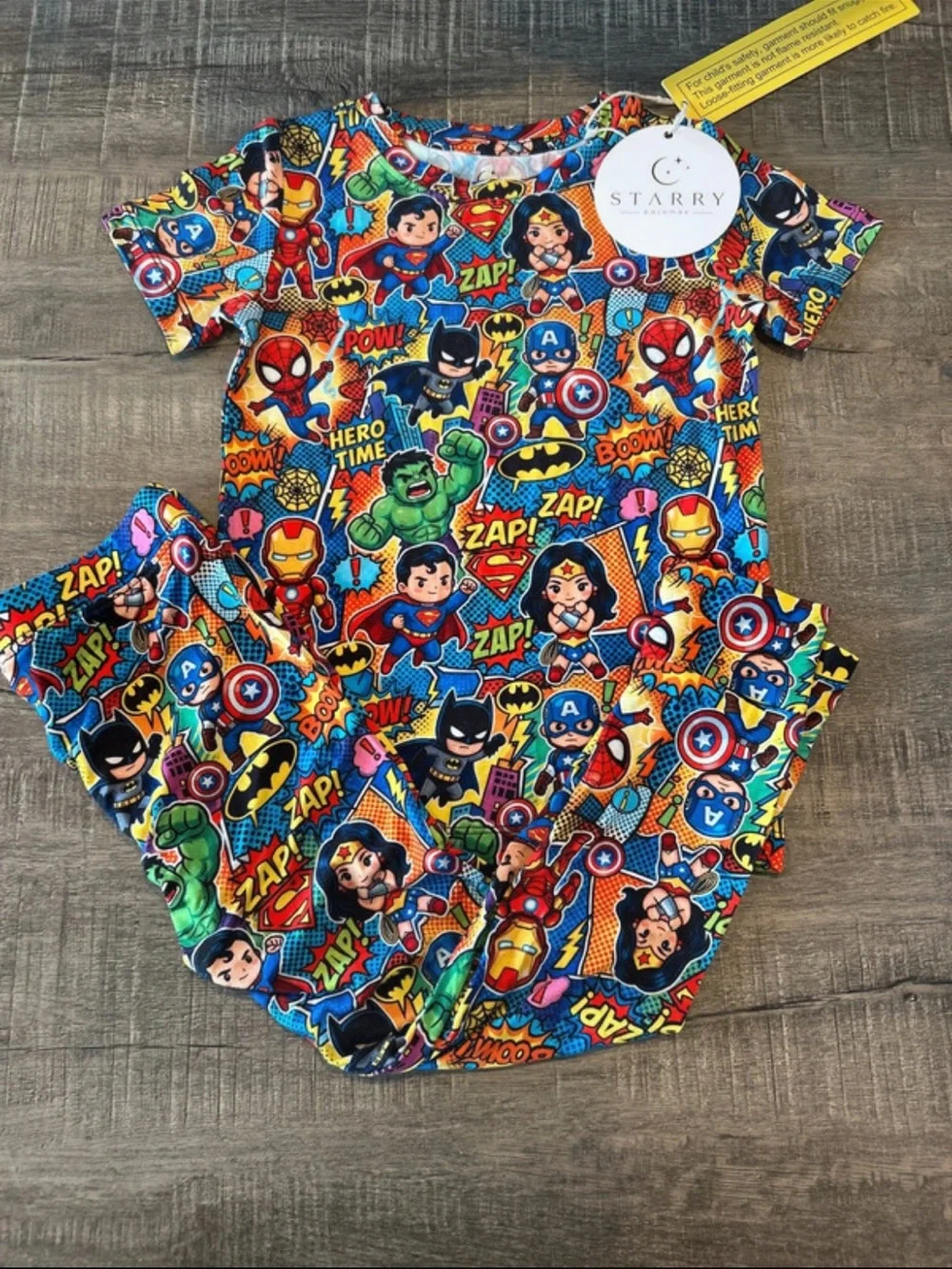 Bamboo Superhero Kids two piece pajamas